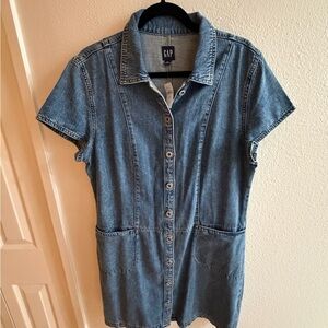 GAP Blue Denim Shirt Dress